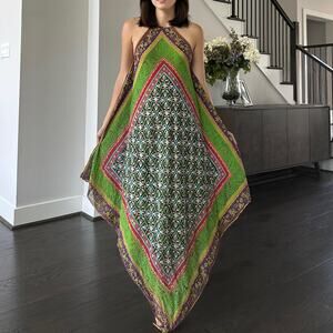 Vintage Y2k Nicole Miller Studio Scarf Handkerchief Maxi Dress